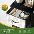 thumbnail image 5 of 4 Drawer Vertical Storage Dresser cute watercolor rainbows hearts for fabric with Wood Top Fabric Pull Drawers, 5 of 8