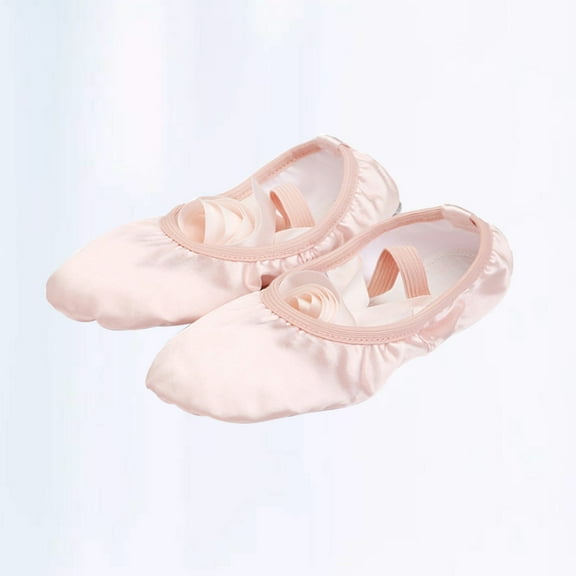 Minkissy 1 Pair Ribbon Ballet Stretchable Comfortable Flats for Beginner Dancers Party