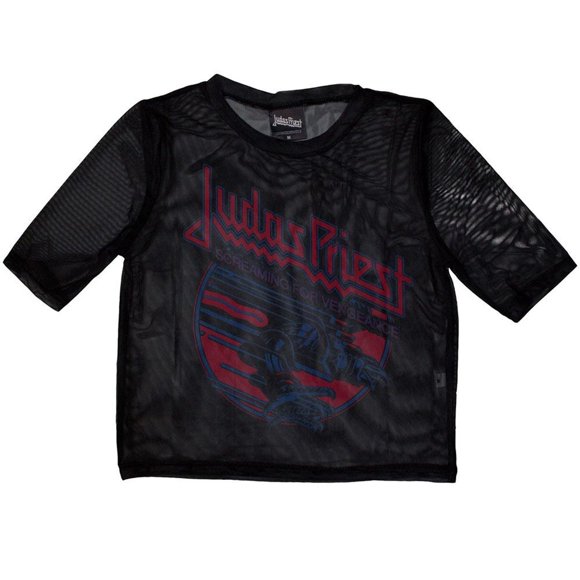 Judas Priest Womens Screaming For Vengeance Mesh Crop Top