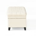 thumbnail image 4 of GDF Studio Heathbrooke Contemporary Tufted Storage Ottoman, Beige and Dark Brown, 4 of 6