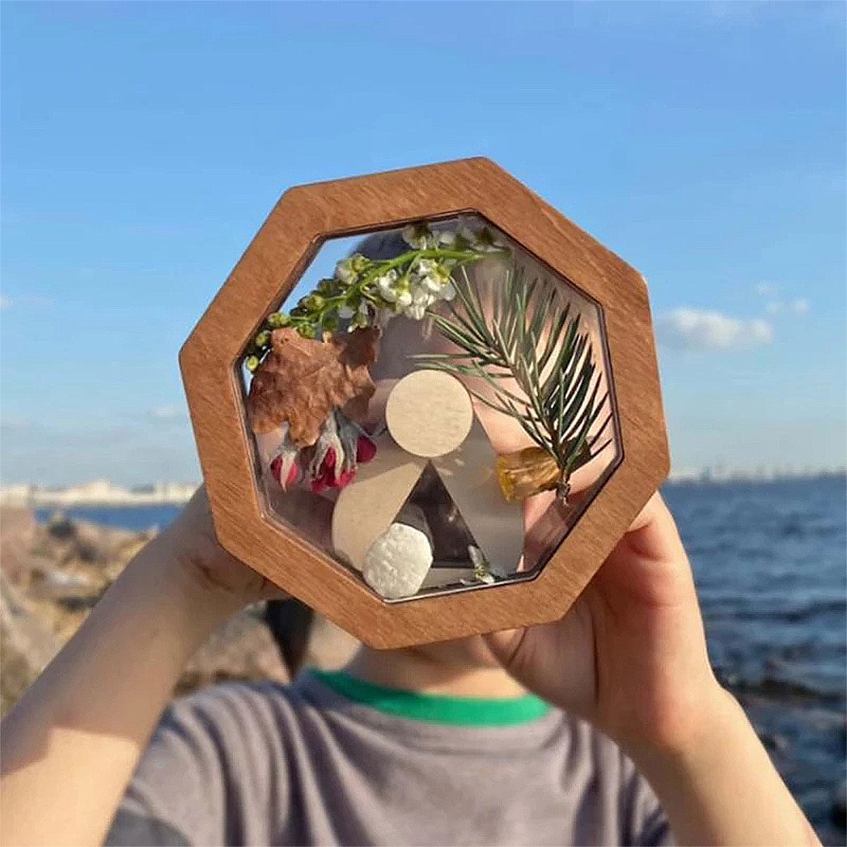 for Nature Lovers Gift Handmade Kaleidoscopes Magic Rotating Tin Kaleidoscope Glasses Outdoor Educational Toys Eco-Friendly Wooden DIY Kaleidoscope Kit for Kid 