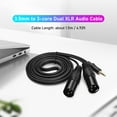 thumbnail image 2 of Aibecy Dual XLR Cable 3.5mm Male to 3-Core Double XLR Audio Cable 1/8 Inch TRS Audio Adapter 4.9Ft Stereo Microphone Cable, 2 of 7