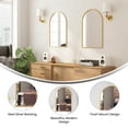 thumbnail image 6 of BizChair 20"x30" Arched Metal Framed Wall Mirror for Hallways, Entryways, Dining and Living Rooms, Gold, 6 of 10