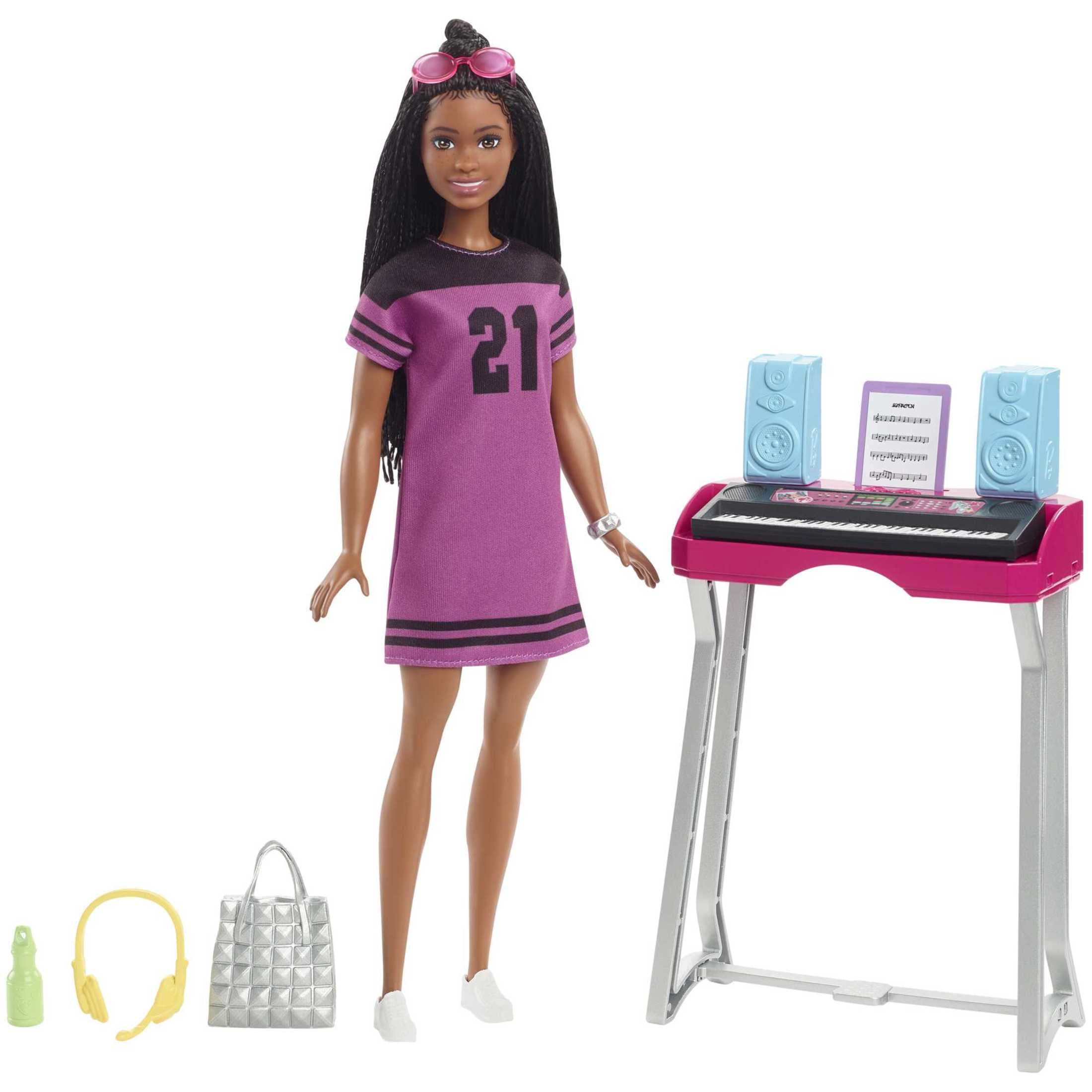 Barbie Big City Big Dreams Playset, Brooklyn Doll & Music Studio with Keyboard & Accessories