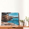 thumbnail image 4 of Balery Ice Blue Coastal Lion Pattern Canvas Decorative Picture – 30x40in Premium Wall Art, Modern Canvas Print for Home Decor（Horizontal）, 4 of 6