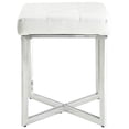 thumbnail image 3 of Carolina Classic Furniture Summer Vanity Bench, White and Chrome, 3 of 5
