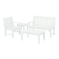 thumbnail image 3 of WestinTrends Malibu 4-Piece HDPE Outdoor Patio Furniture Couch Set, White, 3 of 14