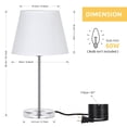 thumbnail image 3 of 2pcs Modern Bedside Lamps with Acrylic Base, Small Nightstand Lamps, 3 of 7