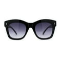 thumbnail image 2 of Womens Thick Horn Rim Hipster Boyfriend Sunglasses Black Smoke, 2 of 4