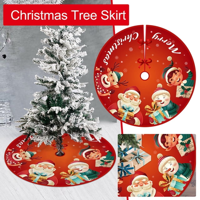 Adornos de Navidad Falda de árbol de Navidad Falda de árbol impresa Decoración de árbol de Navidad para el hogar Wmkox8yii gf12200