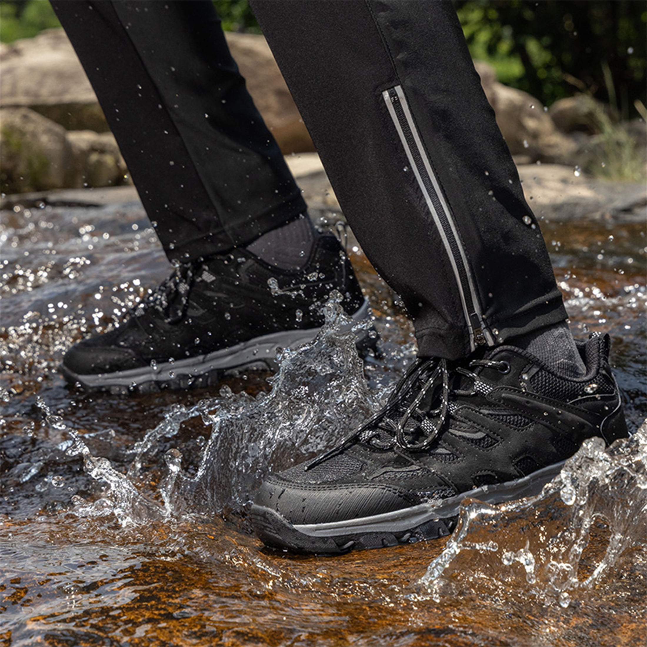 YOURDIARY Mens Outdoor Hiking Shoes Breathable Sneakers for Trail Walking Camping Work