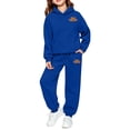 thumbnail image 4 of Zylarhe Kids Print Hoodie Toddler Boys Girls Sweatshirt Outfit Casual Two Piece Set Blue 4-5 Years, 4 of 4