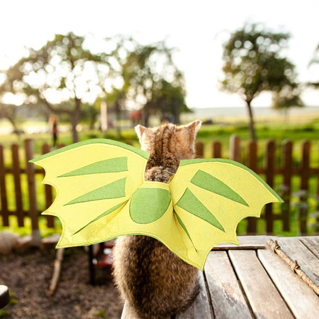 Fiudx Disfraz de Dinosaurio para Mascota, Diseño de Alas Voladoras, Tela Suave, Ajuste Ajustable, Cómodo y Ligero, Ideal para Fiestas de Halloween, Disfraz para Mascota, Tamaño 48 X 18 Cm.