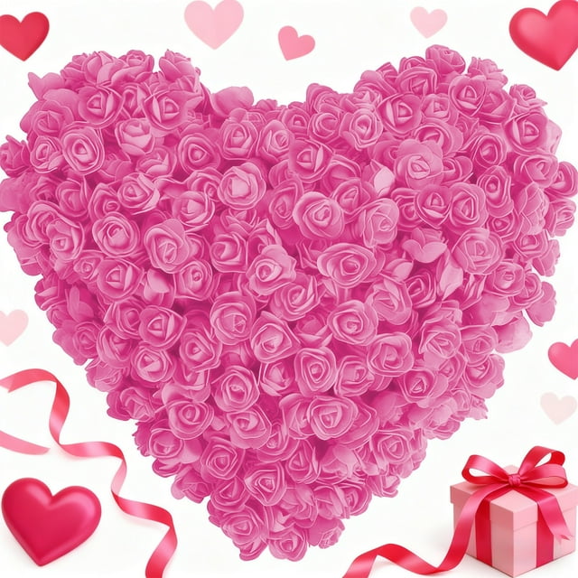 Espuma 100 Rosas De Espuma Rosa Para Decorar El Día De San Valentín Y Crear Un Ambiente Romántico, 3.5x2cm Rkxzt