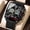 PE109 black shell black surface silicone tape, variant on Men's new waterproof multi-function fashion electronic watch