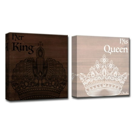Ready2hangart Her King His Queen Canvas Wall Art Set Of 2