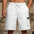 thumbnail image 5 of PIMSSY Men Shorts Outdoor Loose Fit Stretch Casual Pocket Workwear Beach Sports Shorts Solid Color Summer Male Birthday Bottoms, 5 of 9