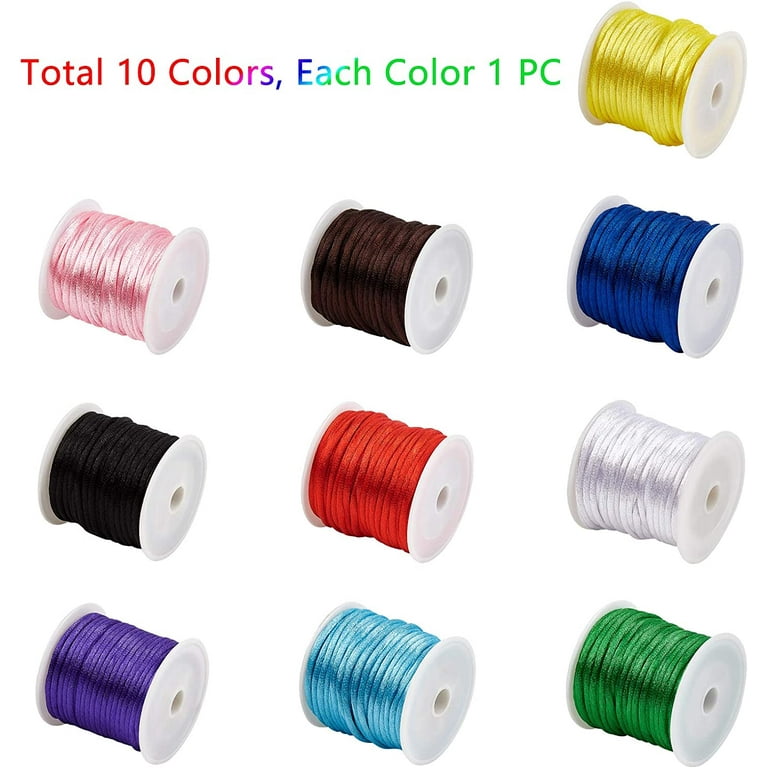  2.5mm Satin Cord 109 Yards,Rattail Trim Thread Cord,Rattail  Nylon Satin Cord Roll for Chinese Knotting,Kumihimo, Beading, Macramé,  Jewelry Making, Sewing