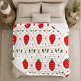 thumbnail image 4 of YShenghong Retro Strawberry Repeat With Floral Diamond Grid Printed Flannel Blanket, 4 of 7