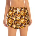 thumbnail image 2 of Balery Desert Camouflage Pantalones cortos deportivos para mujer con forro y dos bolsillos, elásticos, para entrenamiento, gimnasio, yoga-X-Large, 2 of 7
