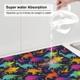 thumbnail image 3 of Dish Drying Mat, Colorful dinosaur C Highly Absorbent Drying Matt Kitchen Counter, Dish Mat Drying Pad Dishes Drainer Mats for Kitchen Counter or Sink, 16 x 18 inch, 3 of 6