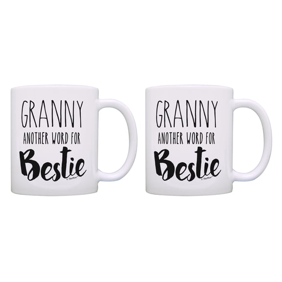 ThisWear Inspirational Gift for Granny Another Word for Bestie 2 Pack 11oz Coffee Mug Set Granny