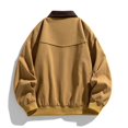 thumbnail image 5 of Winter Jackets for Men Cotton Contrast Color Washed Vintage Work Jacket Lapel Long Sleeve Full Zip Loose Casual Outer Coat Fashion Casual Coats, 5 of 9