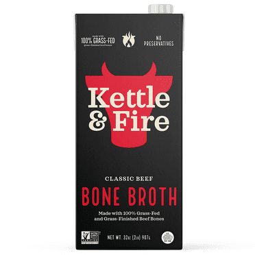 Kettle & Fire Classic Beef Bone Broth, Shelf-Stable, 32 oz