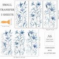 thumbnail image 2 of 3Pcs/Set Blue Lily Rub on Transfers for DIY Furniture and Craft 6x12 Inch Plant Furniture Decal Transfer Stickers Rub on Decal with 1pc Scraper for DIY Scrapbook Window Home Decoration, 2 of 9