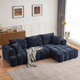 thumbnail image 4 of Tufted Chenille Cloud Modular Sectional Sofa,Oversized 2-Piece Right Facing Boneless Couch with Chaise Lounge, L-Shape Floor Lounge Sofa with 2 Throw Pillows for Living Room, No Assembly Required, 4 of 9