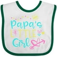 thumbnail image 3 of Inktastic Papa's Little Girl with Hearts Flower and Butterfly Girls Baby Bib, 3 of 4