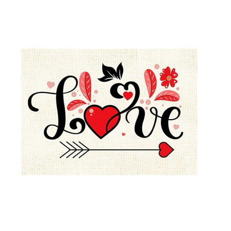 

JPGIF Clearance Valentine s Day Linen Printed Insulated Square Placemat Home Kitchen Table Decor Napkin Placemat
