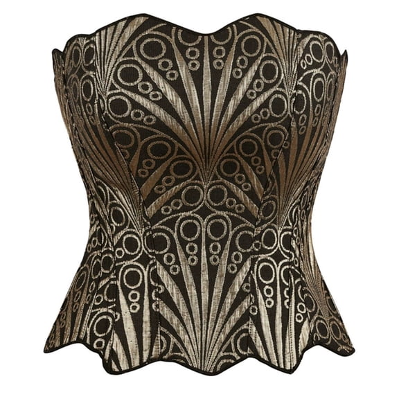 Corset Tops for Women Lace Up Overbust Corset Bustier Top Tummy Control Shapewear Halloween Clothes, Black Size XL