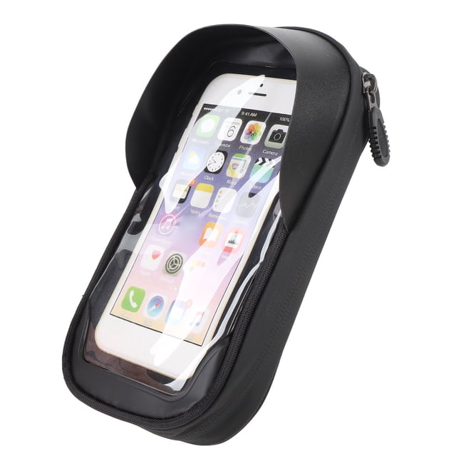 Water Proof Cycle Phone Front Frame Bag with Sunshade & Headphone Jack, Touch Screen Bike Bag for Outdoor, Dual Zipper Design for Easy Access, Organized Storage Space