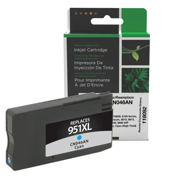 Remanufactured Clover Imaging High Yield Cyan Ink Cartridge compatible with HP 951XL (CN046AN)