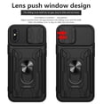 thumbnail image 5 of JTCASES for iPhone X/XS Case, Slide Camera Window + Card Slot + Rotating Ring Bracket TPU Soft Shell & PC Backplane Car Mount Hybird Heavy Duty Shockproof Shell, Black, 5 of 11