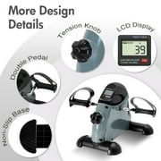 Baokaler Under Desk Exercise Bike, Foot Pedal Exerciser, Portable Under Desk Pedal Stepper with Digital Display, Mini Leg Exerciser for Home