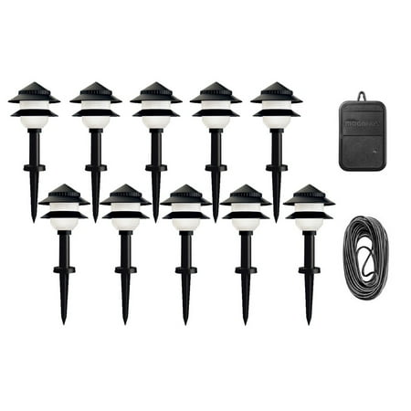 Moonrays 95534 Low Voltage 10-Pack Path Lighting Kit, Includes Connector, 4-watt bulb and 50ft LV (Best Low Voltage Outdoor Lighting)