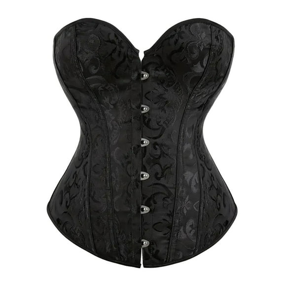 Hpapadks Corset Belt for Women Strapless Vintage Floral Embroidery Patterns Lace Up Push Up Bustier Elegant Corset Belt Halloween Black