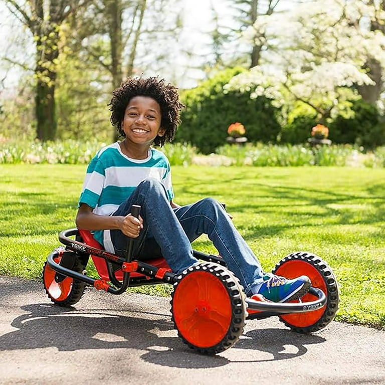 YBIKE Explorer Pedal Car, Three Wheel Go-Kart, Up to 155 lbs, Ages