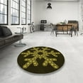 thumbnail image 4 of Ahgly Company Machine Washable Indoor Square Transitional Night Black Area Rugs, 7' Square, 4 of 7