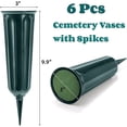 thumbnail image 4 of Artrylin 6 Sets Cemetery Vases with Spikes Foam Memorial Floral Ground Vases with Stakes Headstone Flower Saddle for Memorial Cemetery Decorations Cone Vase for Flowers Grave Accessory (Green), 4 of 7