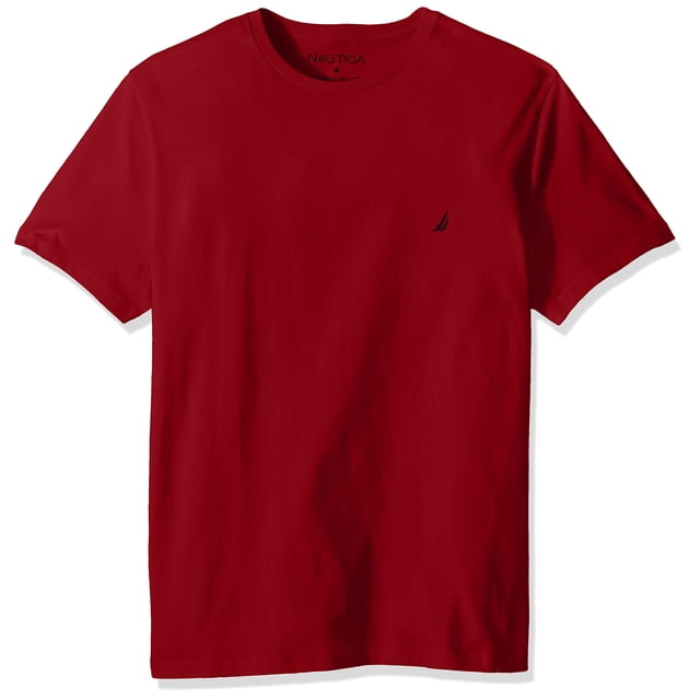 Camiseta Nautica para hombre, manga corta, lisa, cuello redondo, color rojo XXL