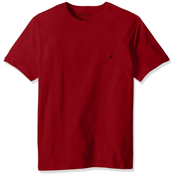 Camiseta Nautica para hombre, manga corta, lisa, cuello redondo, color rojo XXL