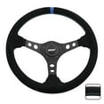 thumbnail image 4 of Grant Steering Wheel 696 Suede Series; 13-3/4 Inch Diameter; 3 Spoke; Black Suede Grip With Blue Racing Stripe; Black Spokes; Without Cruise Control Buttons/Holes; With Horn Button, 4 of 5