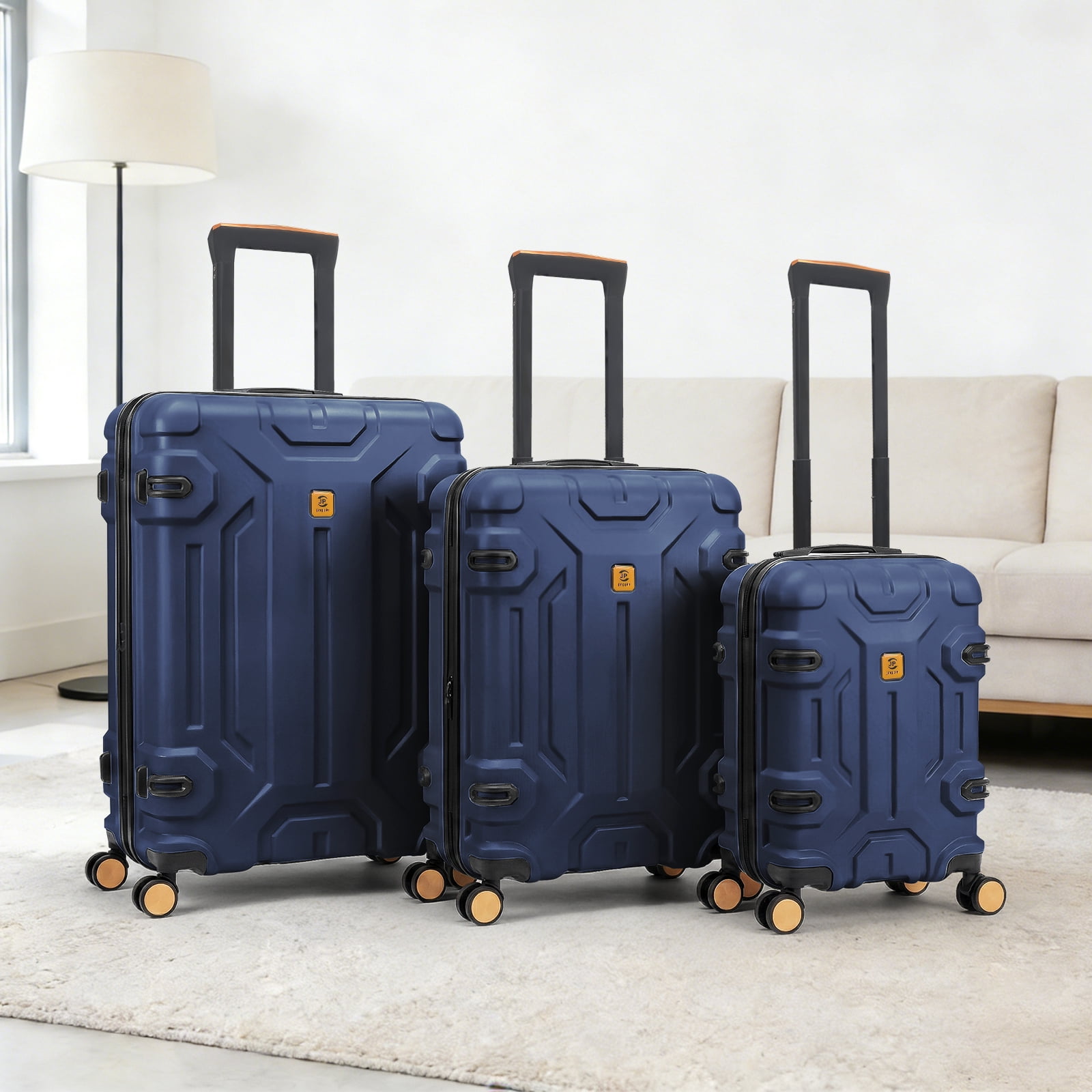 3 Piece ABS Luggage Set with TSA Lock, 20/26/30 Inch Spinner Suitcase for Carry On and Checked Bag, Lightweight Durable Travel Bags for Family Vacation Holiday Travel Back to School and Business Trip