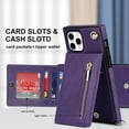 thumbnail image 6 of Crossbody Phone Case for iPhone 11 Pro Max Case with Card Holder for Women,iPhone 11 Pro Max Case Wallet with Strap Lanyard for Men,PU Leather Magnetic Clasp with Kickstand 6.5", Purple, 6 of 16