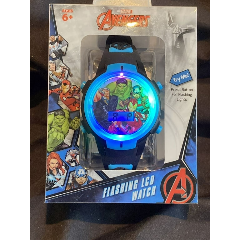 Marvel Avengers Flashing LCD Youth Watch Accutime NEW Walmart