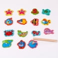 thumbnail image 2 of Wooden Magnetic Fishing Game Set 15 Pcs Educational Puzzle For Preschool Interactive Parent Ocean Animal Party Favors Travel Portable, 2 of 6