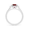 thumbnail image 2 of ANGARA Lab Grown 1.25 Ct Oval Ruby Double Halo Engagement Ring for Women in 14K White Gold (Size-8x6mm) | July Birthstone, Birthday, Anniversary, Jewelry Gift for Women | Lab-Grown Ruby Ring, 2 of 7